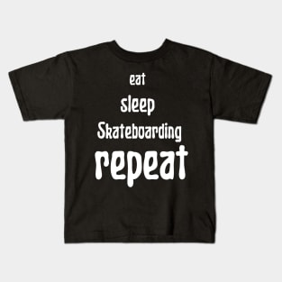eat sleep skateboarding repeat Kids T-Shirt